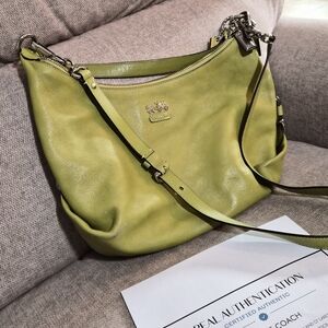 Coach Lime Green Leather Shoulder Bag